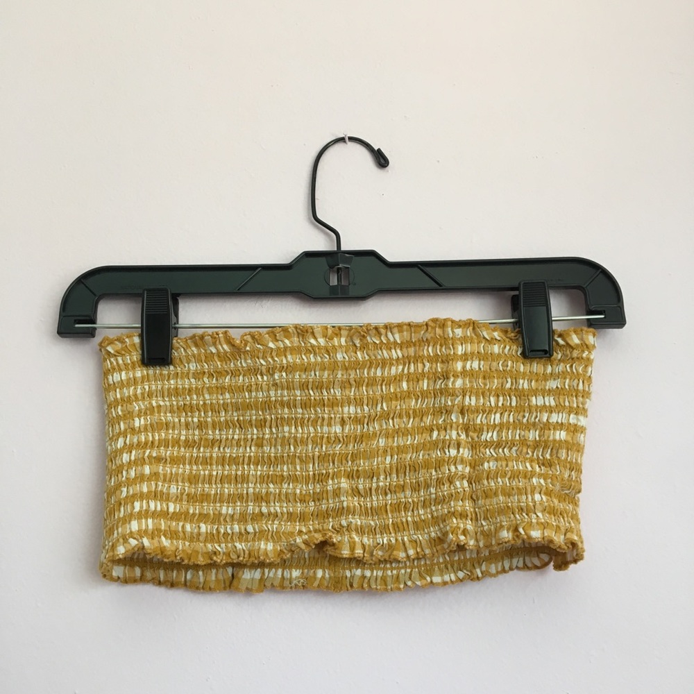 brandy melville yellow gingham bandeau